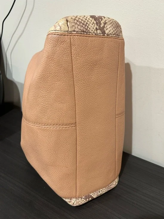 Coach Lexy SV Nude Pink Multi Snake Leather Shoulder Bag EUC - Picture 10 of 14